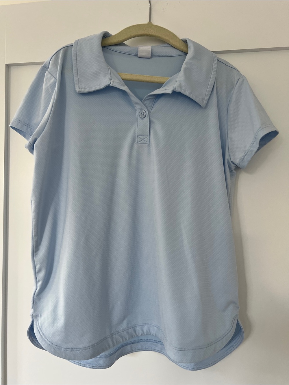 Athleta Girls' Pale Blue Short Sleeve Polo